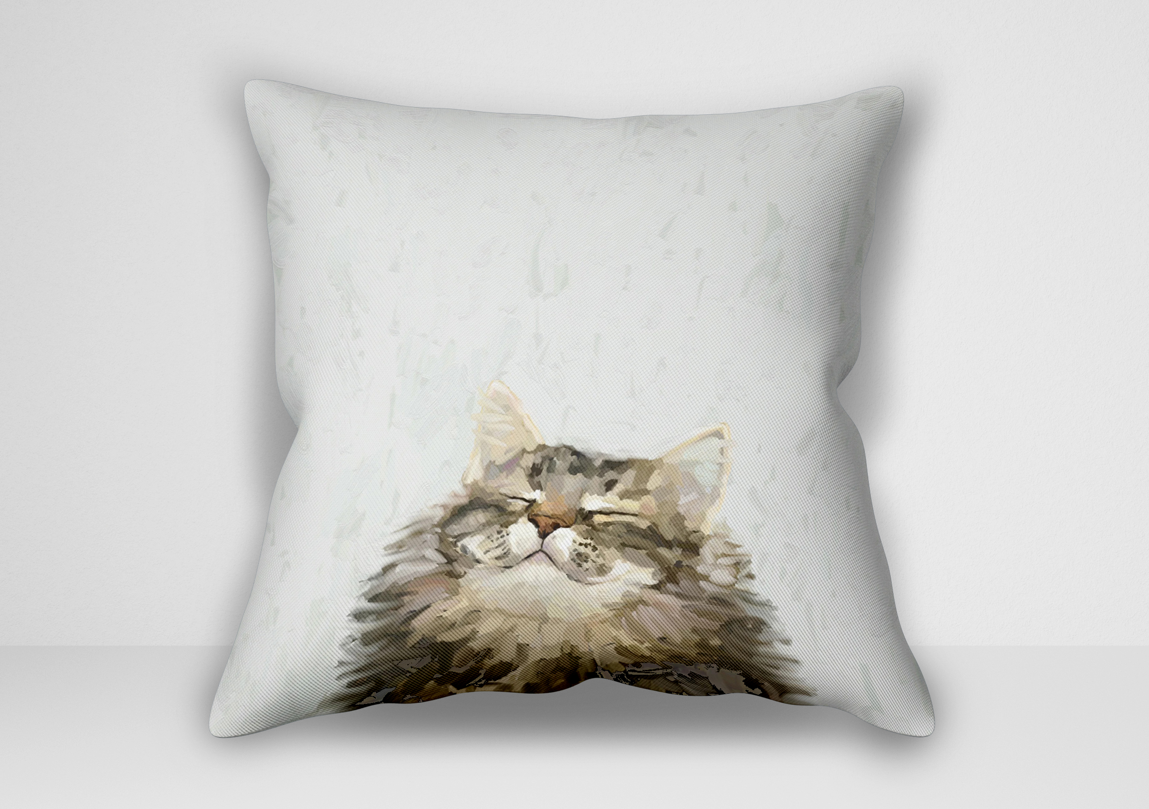 "کوسن گربه – طرح Feline Friends Cat Bliss اثر کتی والترز | کاور کوسن طرح گربه"