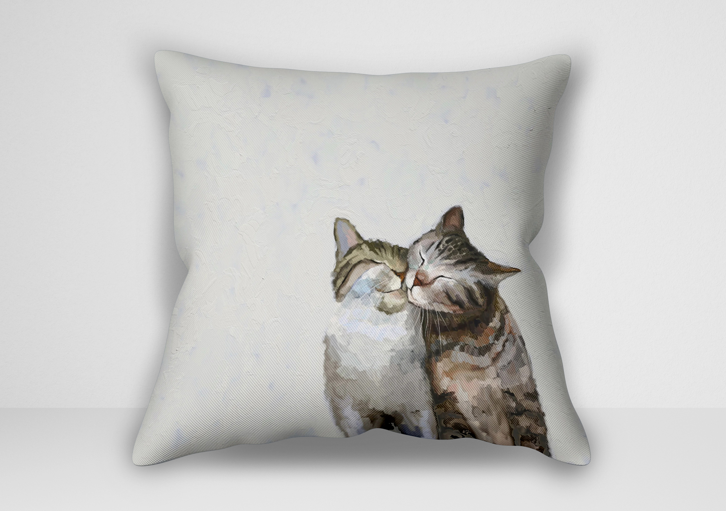 "کوسن گربه – طرح Feline Friends Cat Pair Framed اثر کتی والترز | کاور کوسن گربه دوتایی قابشده"