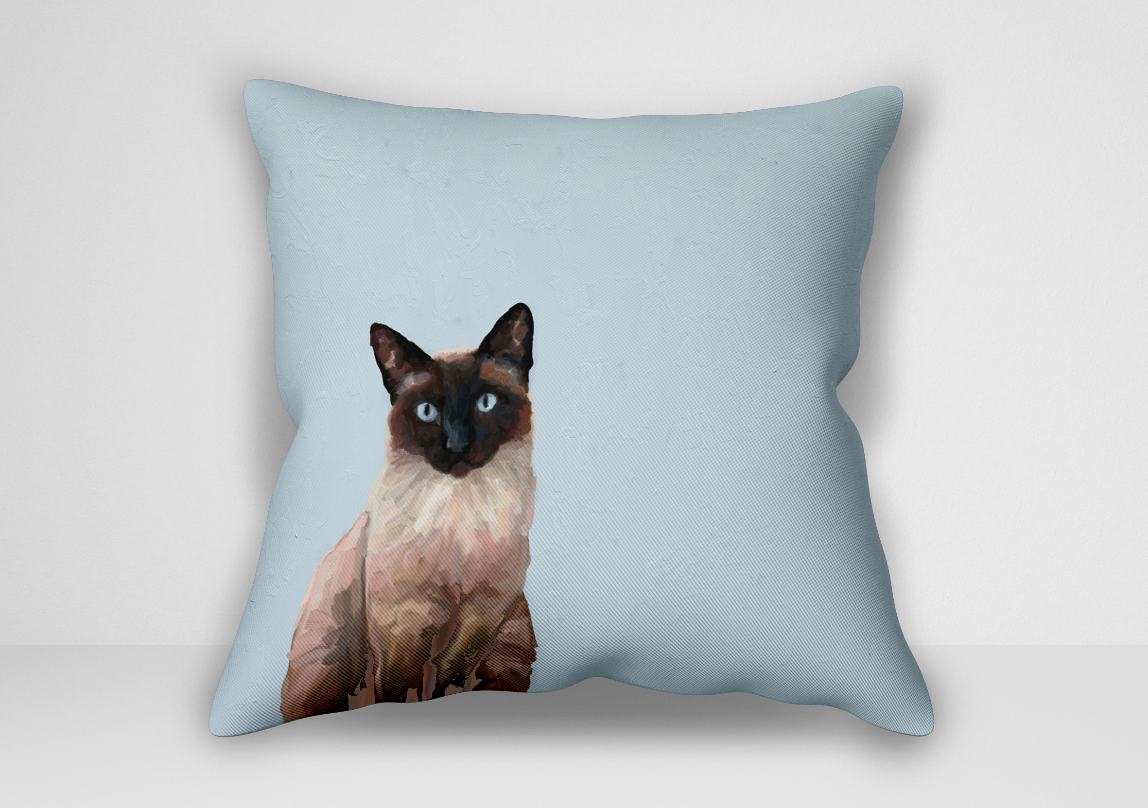 "کوسن گربه – طرح Feline Friends Siamese Cat Framed اثر کتی والترز | کاور کوسن گربه سیامی قابشده"