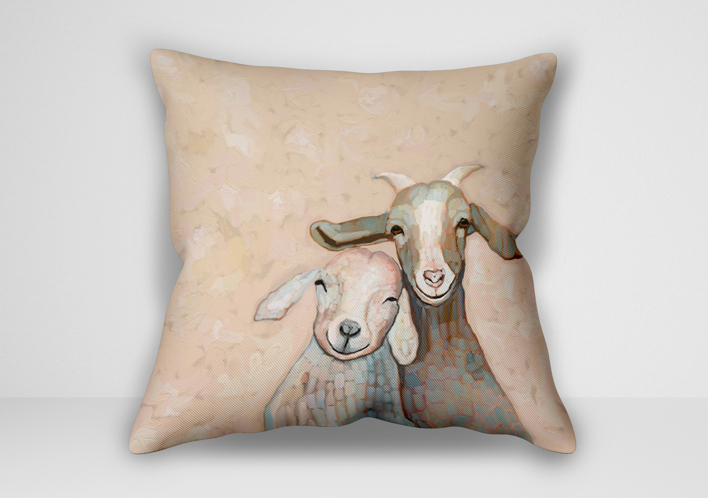 "کوسن بز – طرح Goat Friends اثر کتی والترز | کاور کوسن دوستان بزی"