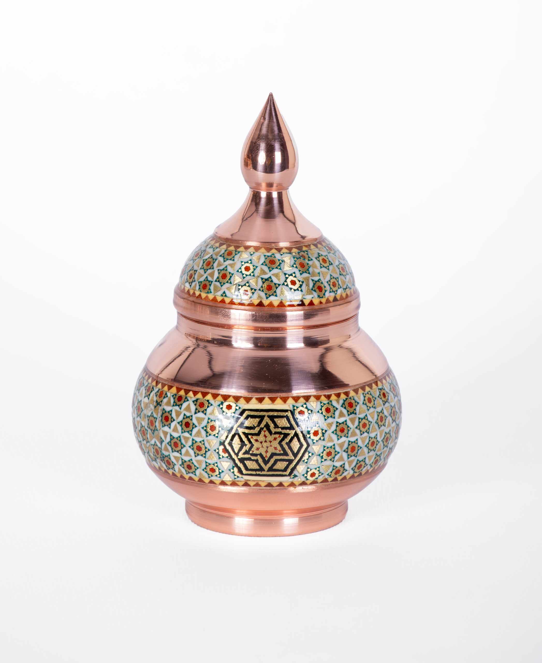 قندان مسی خاتمکاری - Image 4