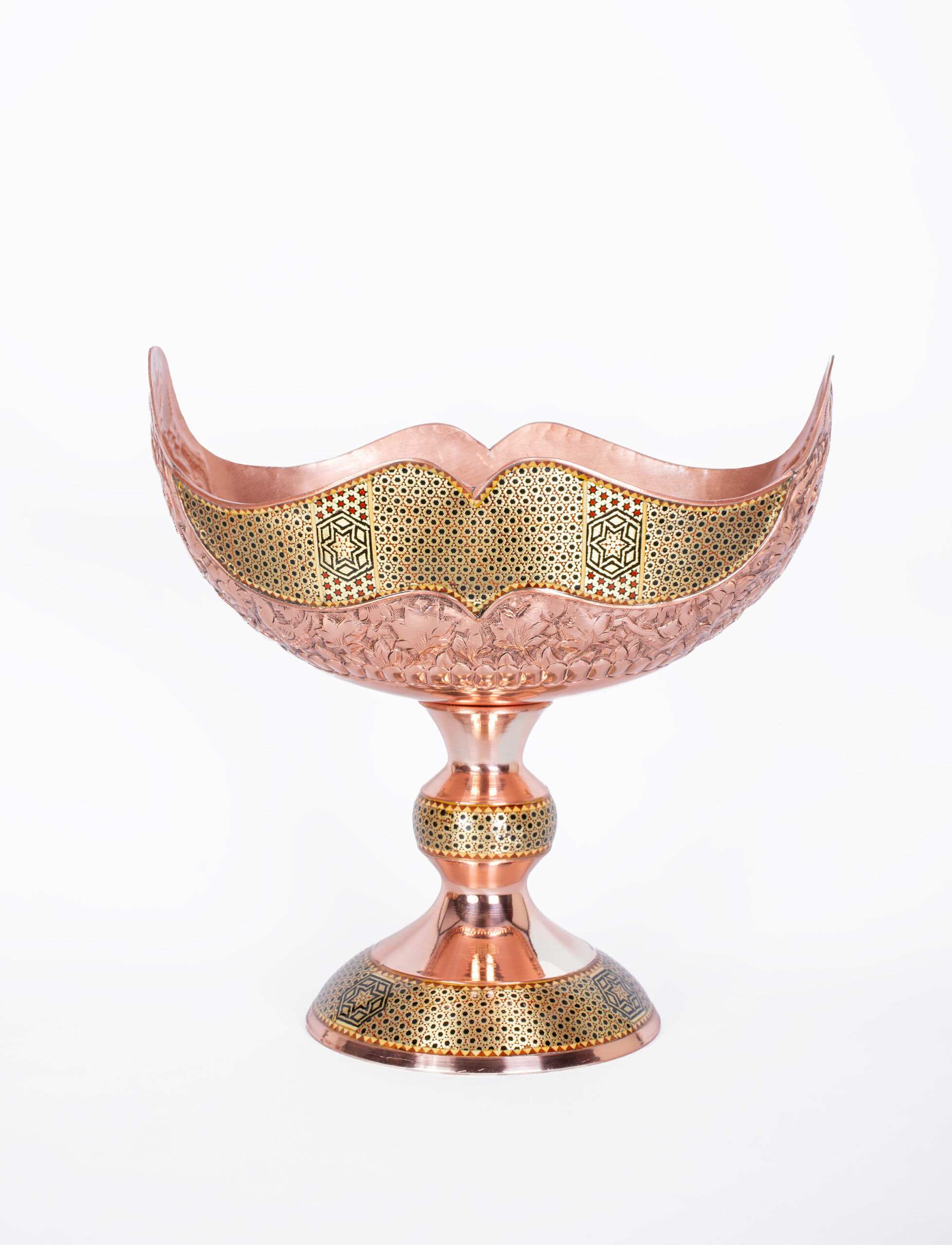 کشکول مس و خاتم قلمکاریشده