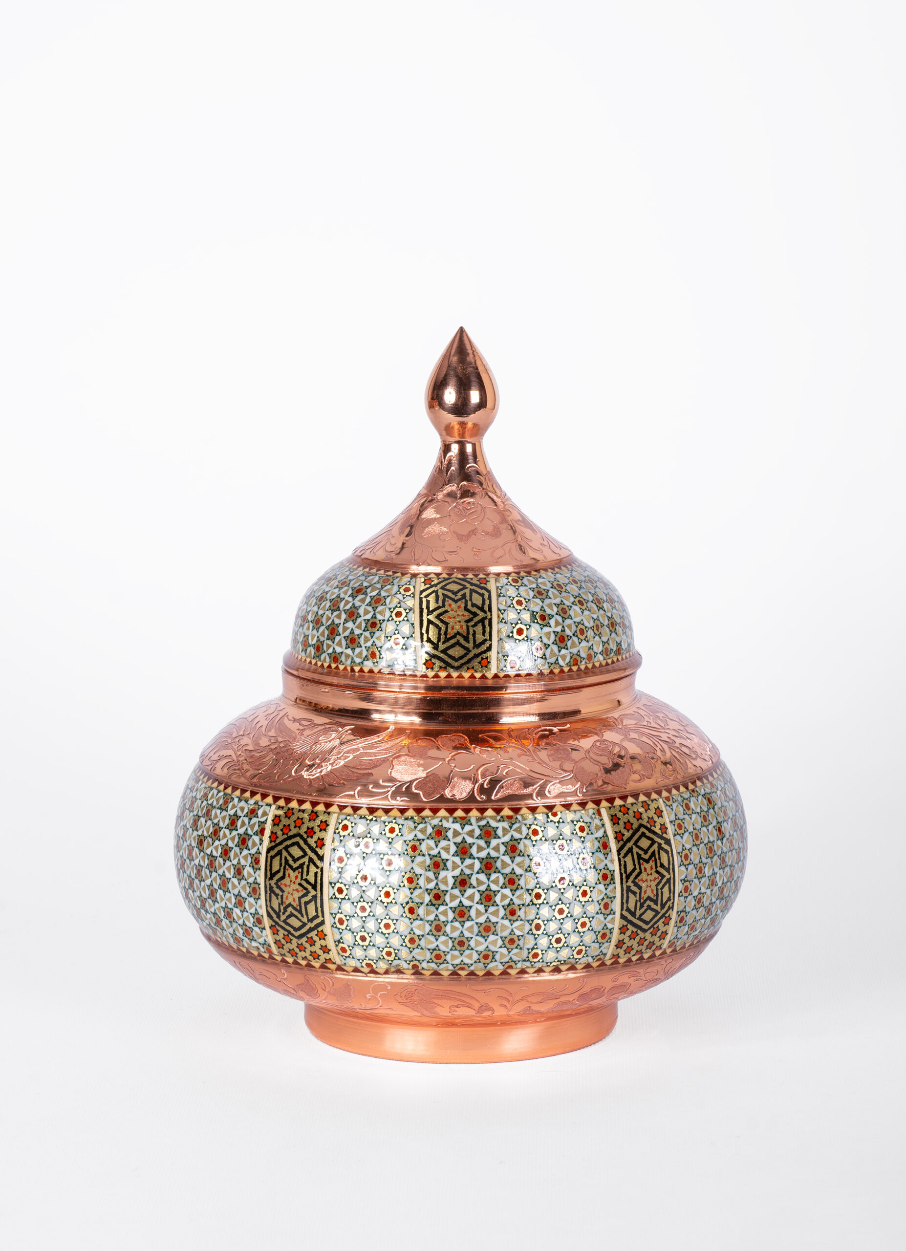 قندان مسی خاتمکاری - Image 5