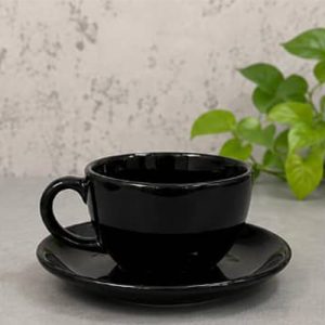 فنجان لاته خوری سرامیکی بهمراه نعلبکی
