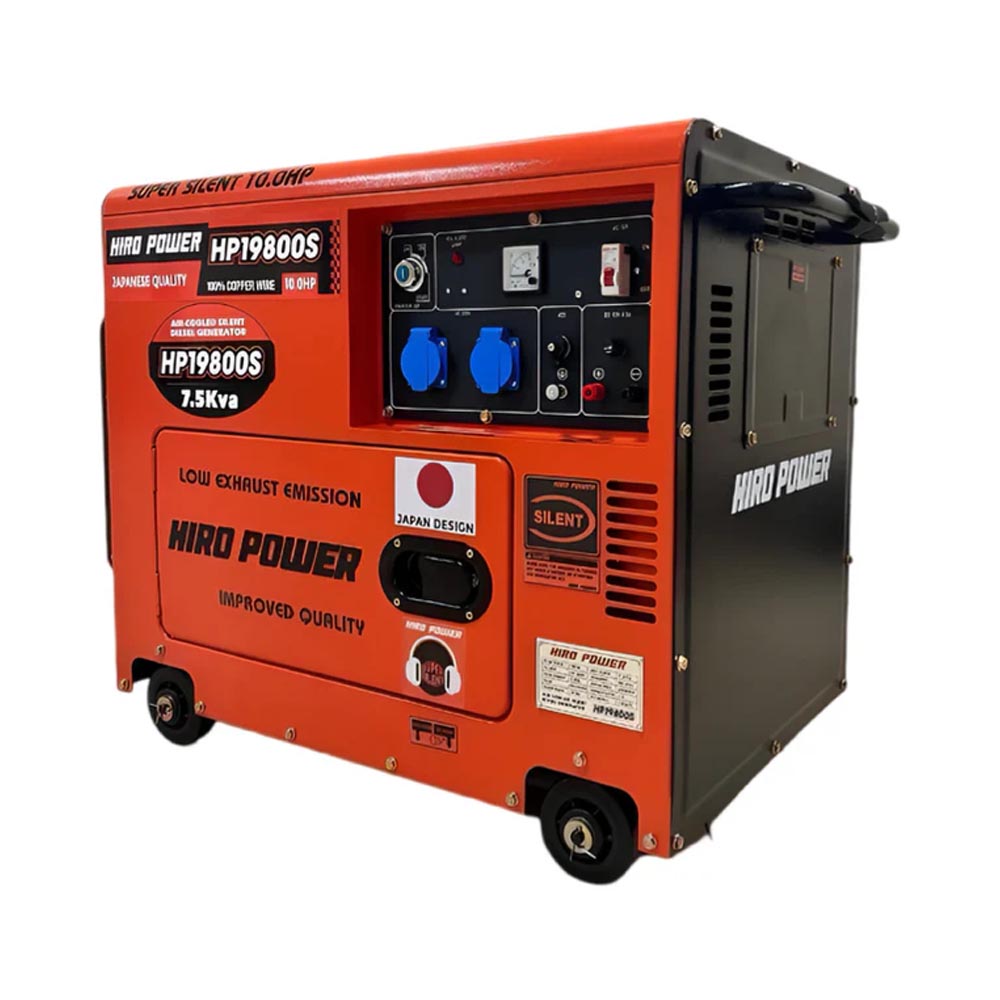 موتور برق دیزلی HIRO POWER HP19800S | سایلنت 7.5 کاوا تک فاز